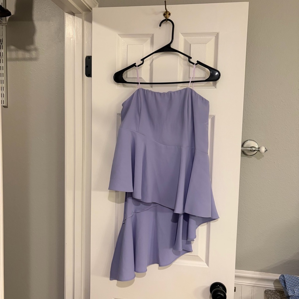 Amanda Uprichard Strapless Asymmetrical Top Periwinkle Size Small